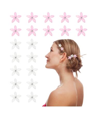 20 Pieces of Small Flower Hair Clips Children's Butterfly Flower Hair Clips Hair Clip Set Mini Clips Braided Hair Headpiece Cute Cartoon Hair Clips