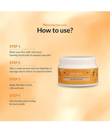 C Teens Vegan Face Moisturizing Cream for Teenagers | Organic Rejuvenating Hydration with Glycerin Coconut & Almond Oil - 50 GM - Buy Online on GoSupps.com