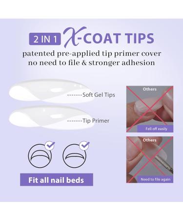 Buy Bartbox Short Square Press on Nails - 150 Soft Gel Full Cover Nail Tips with Primer | White Nail Tips for Extensions & Nail Art - Buy Online on GoSupps.com
