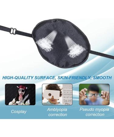 Silk Elastic Eye Flaps for Adults - Adjustable Strabismus & Amblyopia Support - Blue & Black (2 Pack) - Buy Online on GoSupps.com