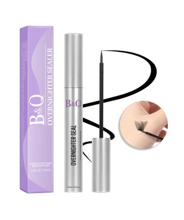 B&Qaugen Sealer 10ML Overnighter Lash Sealer for Cluster Lashes Black Lash Sealant for Eyelash Extensions Waterproof Lash Overnight Sealer Long Lasting Lock The Lash Bond (Black Seal 10ml)