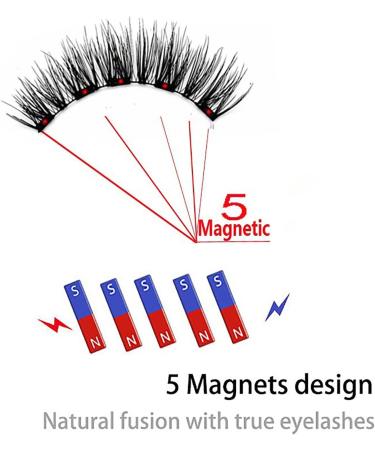 Magnetic Lashes Natural Lashes Kit 2 Pair | Artificial Eyelashes Kit Reusable Lashes with Applicator 3D False Eyelashes for Makeup - Buy Online on GoSupps.com