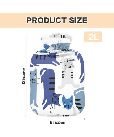 Funny Cartoon Cat Hot Water Bottle 2L | Pain Relief & Period Cramps | Cozy Cover for Comfort - Buy Online on GoSupps.com