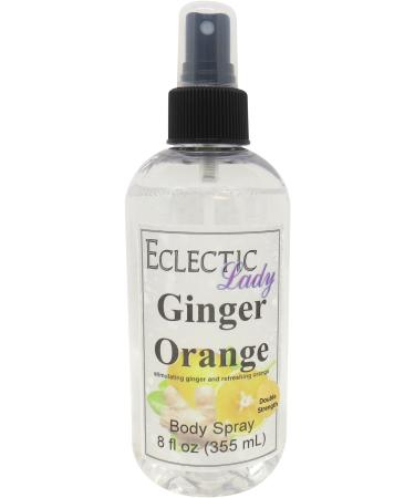Ginger Orange Body Spray (Double Strength) 8 ounces Body Mist for Women with Clean Light & Gentle Fragrance Long Lasting Perfume with Comforting Scent for Men & Women Cologne with Soft Subtle 8 Fluid Ounces (Double Strength)