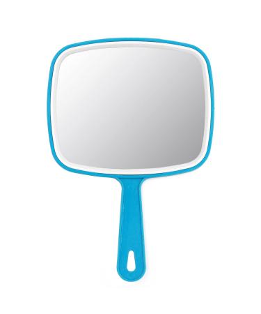 Eaoundm Hand Held Mirror for Makeup Large Hand Mirror Salon Handheld Mirror Square (6.9 inch  Blue) 6.9 inch Blue