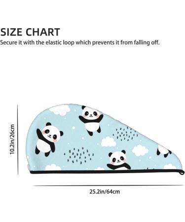 Soft Super Absorbent Microfiber Hair Towel Wrap - Cute Panda Bear Design for Long Curly Thick Hair - Buy Online on GoSupps.com
