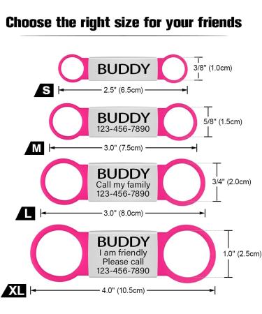Tagme 2 Pack Personalized Dog Tags for Small & Medium Breeds - Engraved Bright Pink Custom ID Tags - Buy Online on GoSupps.com