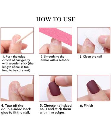 Adflyco Purple Coffin Press on Fake Nails - Acrylic Full Cover False Nails (24Pcs) - Buy Online on GoSupps.com