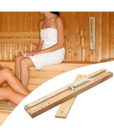 Sauna Hourglass Timer - 15 Minute Heat-Resistant White Wooden Sauna Watch & Wall Mount Accessories - Buy Online on GoSupps.com