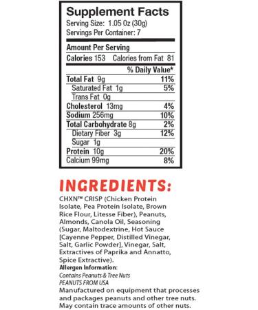 CHXN-SNX Crispy Protein Bites - Sriracha with Peanuts & Almonds - 7 Servings - 70g Protein - 7.4oz - Buy Online on GoSupps.com