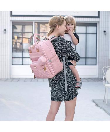 BabbleRoo Baby Diaper Bag/Backpack - Stylish Pink Diaper Backpack for Moms | International Shipping Available - Buy Online on GoSupps.com