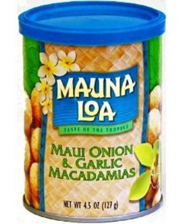 Mauna Loa Macadamias, Maui Onion & Garlic, 4.5-Ounce Containers (Pack of 6)