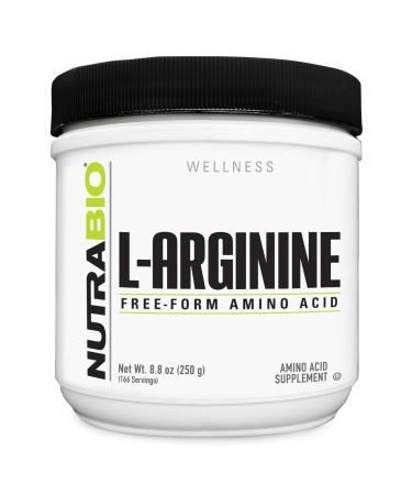 NutraBio L-Arginine Supplement 750mg Nitric Oxide Precursor Supports Blood Flow Vascular Health and Muscle Growth 250g