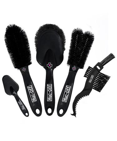 Muc-Off 206 5 Piece Premium Brush Kit - Includes 5 Bike Cleaning Brushes With Durable Nylon Bristles And Ergonomic Rubberised Handles To Minimise Impact