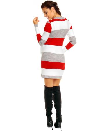 Zeta Ville Women's Maternity Stripes Knit Jumper Dress Tunic Top V-Neck - Red, Size 16-18 - Buy Online on GoSupps.com