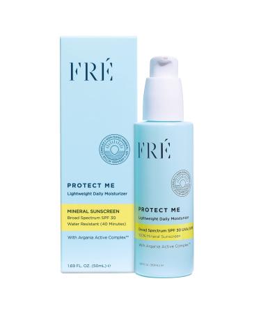 Mineral Face Sunscreen with Non-Nano Zinc Oxide SPF 30  PROTECT ME by FRE Skincare - Reef Safe  Water-Resistant  No White Cast  Facial Moisturizing Cream - Non-Comedogenic & Ophthalmologist Tested