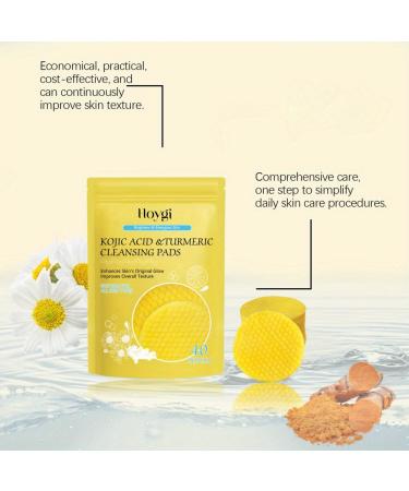Turmeric Cleansing Pads with Kojic Acid - Balancing Skin Oil & Hydration Exfoliating Sugar Pads for Face & Body (80 Pads - Buy Online on GoSupps.com
