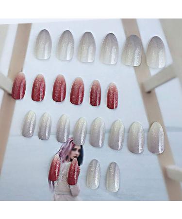 Sethexy Red Stiletto False Nails - 24pcs Shiny Bling Acrylic Press-On Tips for Women & Girls - Buy Online on GoSupps.com
