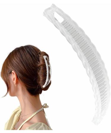 Banana Clincher Combs Ponytail Holder Clip Classic Ponytail Banana Clip Fashion Fishtail Hair Clip for Thick Fine Curly Hair Transparent - Buy Online on GoSupps.com