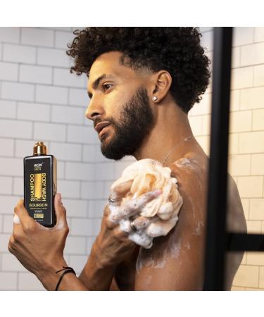 WOW Skin Science Bourbon 2-in-1 Body Wash & Shampoo - Moisturizing Men's Body Wash for Dry Skin, Acne, with Shea Butter & Vitamin E - 250ml - Buy Online on GoSupps.com