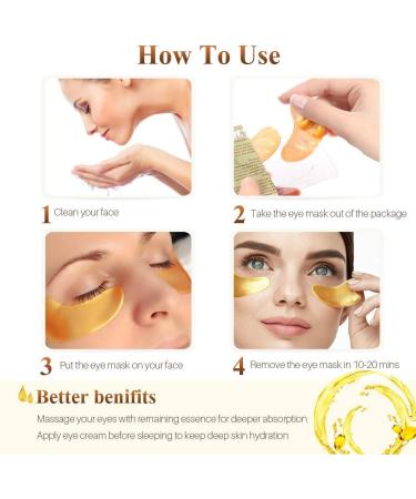 10 paires de masque oculaire 24K Gold masque oculaire Under eye Mask patch anti - ge masque oculaire hydratant au collag ne patch sous le gel oculaire - Buy Online on GoSupps.com
