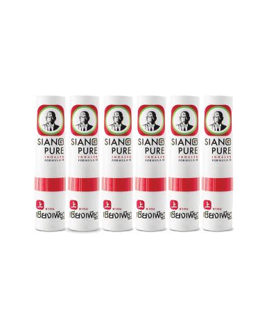 Siang Pure Aromatherapy Nasal Inhaler - Cooling Menthol Peppermint and Eucalyptus Oil - Allergy Congestion & Sinus Relief (6 Pack) - Buy Online on GoSupps.com