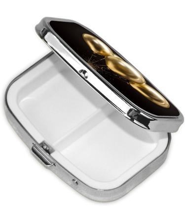 Golden Balloon Printed Square Pill Box - Portable Travel Medicine Organizer for Easy Medication Management - Buy Online on GoSupps.com