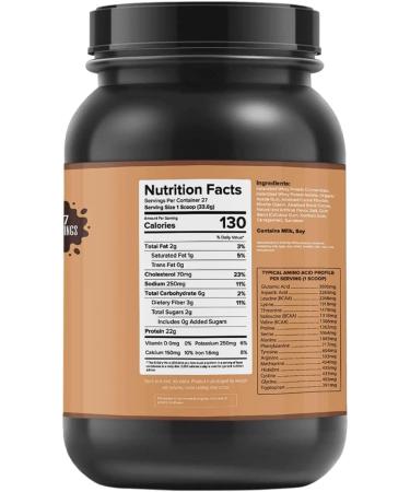 Whey Protein Powder Chocolate Fudge Brownie | Low Carb Gluten Free No Sugar | 2 Lb - 27 Servings | International Shipping - Buy Online on GoSupps.com