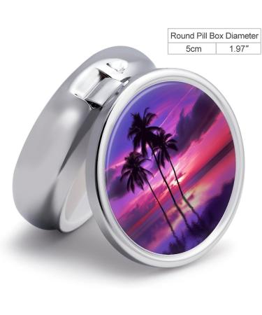 Travel Pill Box - 3 Compartment Palm Tree Design | Portable Medicine Organizer for Handbag & Pocket - Buy Online on GoSupps.com