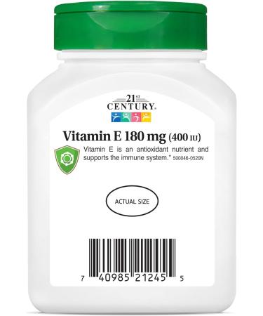 21st Century E 400 I.U. (DL-Alpha) Softgels 110 Count - Pack of 2 | High-Quality Vitamin E Supplement - Buy Online on GoSupps.com