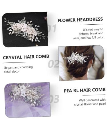 DOITOOL 1pc Bridal Headwear Womens Hair Clips White Rhinestones Wedding Hair Comb Flower Hair Comb Bride Hair Clip Womens Hair Accessories Tiara Miss Crystal Pearl The Flowers Hairpin - Buy Online on GoSupps.com