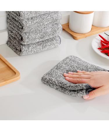 Dishcloth Bamboo Fiber Dish Towel Household Cleaning Cloths Rags Dishcloths 25*25cm_10pcs - Buy Online on GoSupps.com