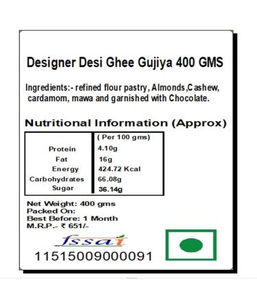 Ghasitaram Gift Holi Sweets Holi Gifts Holi Hamper Designer Gujiya 400 GMS |Gift for Diwali Holi Rakhi Valentine Christmas Birthday Anniversary Her Him| - Buy Online on GoSupps.com