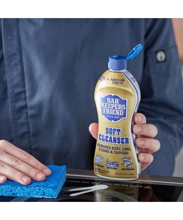 Bar Keepers Friend Cleanser (26 oz) & Non Scratch Scrubber Kit | Multipurpose Stainless Steel Rust Cleaner with Non Scratch Dish Cloth - Buy Online on GoSupps.com