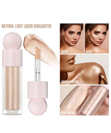 Ardorlove Liquid Highlighter Makeup - Natural Brightening Luminizer for Face & Body | Long-Lasting, Moisturizing Formula | Women & Girls Highlighter Makeup - 02 Starlight - Buy Online on GoSupps.com