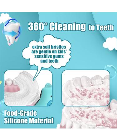 Kids Electric Toothbrushes  U Shaped Ultrasonic Automatic Toothbrush with 1 Brushing Heads  3 Ultrasonic Modes Toddler Toothbrush IPX7 Smart Timers Best Gift for Kids Age 2-6 (Pig-Blue) Pig-blue-2-6 - Buy Online on GoSupps.com