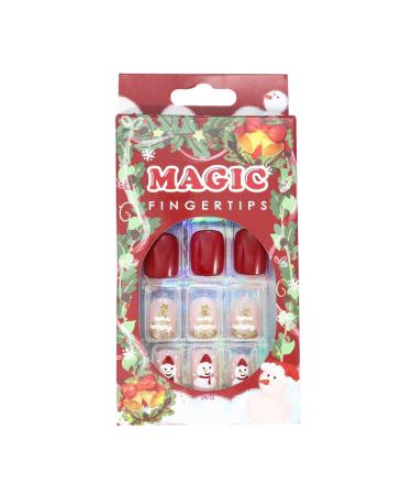 Brishow Christmas Artificial Nails - 24 Press-On Red Snow Moose Design for Women & Girls - Buy Online on GoSupps.com