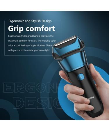 Sejoy Electric Razor for Men - Wet & Dry Foil Shaver with 3-Blade 7500 RPM Motor IPX7 Waterproof - Peacock Blue | International Shipping - Buy Online on GoSupps.com
