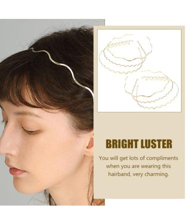 Lurrose 6-Piece Golden Wave Hair Ties | Elegant Headgear for Women & Girls | Perfect for Weddings & Special Occasions - Buy Online on GoSupps.com