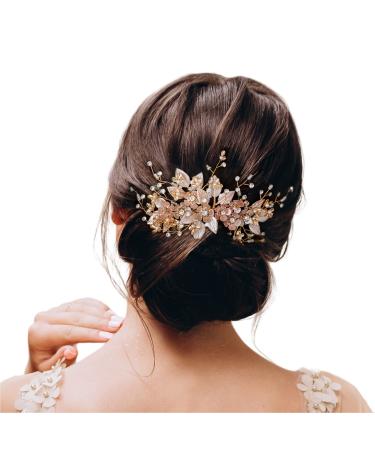 SWEETV Bridal Wedding Hair Comb Handmade Wedding Hair Accessories for Brides Wedding Hair Piece Headpiece for Brides Bridesmaid 1.Light Gold - Buy Online on GoSupps.com