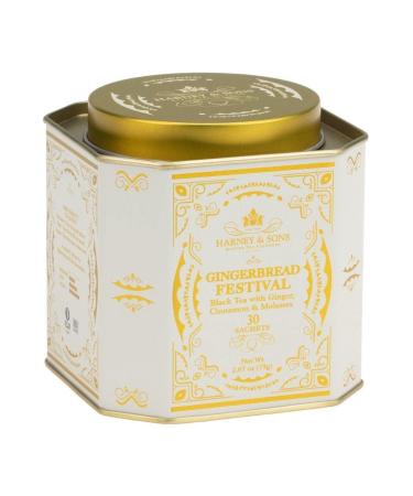H&T Harney & Sons Gingerbread Festival - 30 sachets (Black Tea with Ginger/Cinnamon & Molasses)