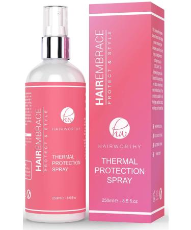 Hairworthy Hairembrace Heat Protection Spray for Thermal Styling. Restore Shine to your Hair  Anti-Frizz  Protect & Style.