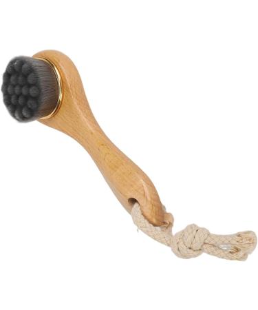 Shop Manual Face Scrubber Brush | Deep Cleansing Wooden Brush with Long Handle & Lanyard - Super Soft for Home Use - Buy Online on GoSupps.com