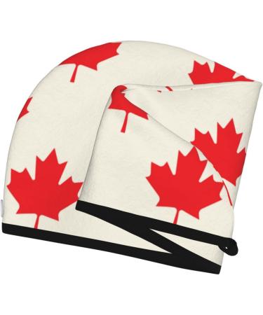 Happy Canada Day Microfiber Hair Towel - Soft & Super Absorbent Coral Velvet Wrap for Long Curly Thick Hair - Buy Online on GoSupps.com