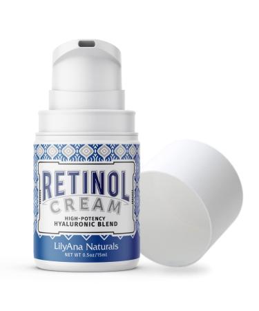 LilyAna Naturals Retinol Cream for Face - Made in USA, Retinol Cream, Anti Aging Cream, Retinol Moisturizer for Face and Neck, Wrinkle Cream for Face, Retinol Complex - 0.5oz 0.5 Ounce (Pack of 1)