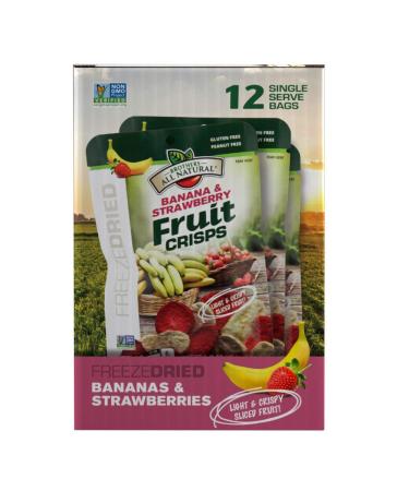 Brothers-All-Natural Freeze-Dried Fruit Crisps â€“ Strawberries & Bananas (12 Single-Serve Bags) - Buy Online on GoSupps.com