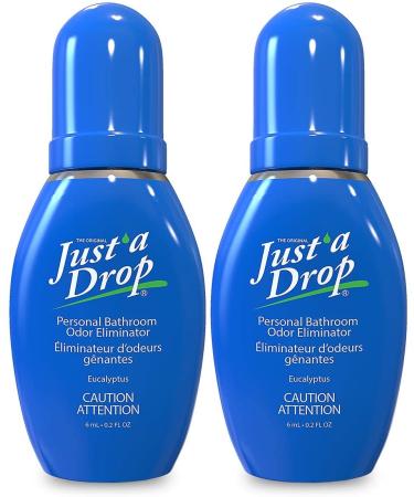 Just a Drop Toilet Odour Eliminator Eucalyptus 6 ml (Pack of 2 Total 12 ml) - Before You Go Toilet Odor! Perfect for On-the-Go Travel and Pocket Size Just One Drop toilet odor remover. Eucalyptus 3 ml (Pack of 2)