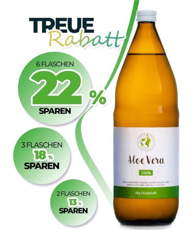 Buy Mother Earth Products 100% Pure Aloe Vera Juice - 1200mg/l Aloverosis | Additive-Free Inner Gel | 6 x 1000ml - International Shipping Available - Buy Online on GoSupps.com