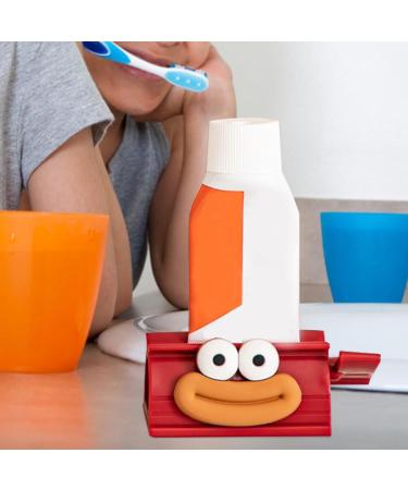 Rolling Toothpaste Squeezer - Cute Smiling Face Tube Squeezer Tool Manual Toothpaste Dispenser Toothpaste Holder Squeezer for Bathroom Restroom Red - Buy Online on GoSupps.com