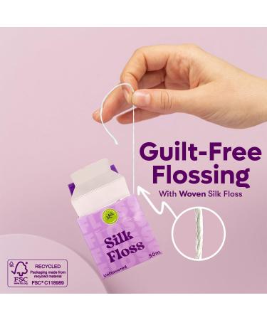 Vegan Silk Dental Floss | Biodegradable Bamboo String | Eco-Friendly Zero Waste Oral Care | Natural Compostable for Tight Teeth - 55 Yards - Buy Online on GoSupps.com